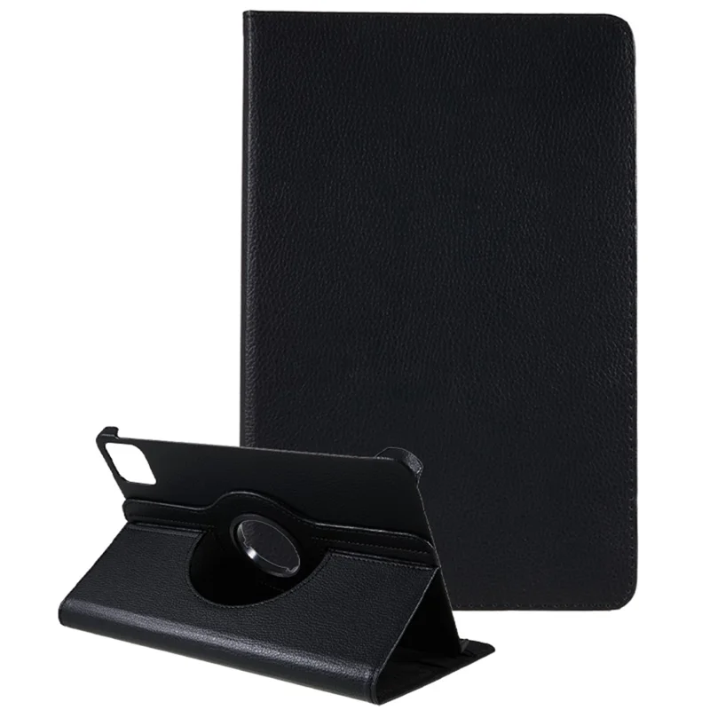 For Xiaomi Pad 6 / 6 Pro Protective Case PU Leather Tablet Case 360-Degree Rotating Stand Cover - Black