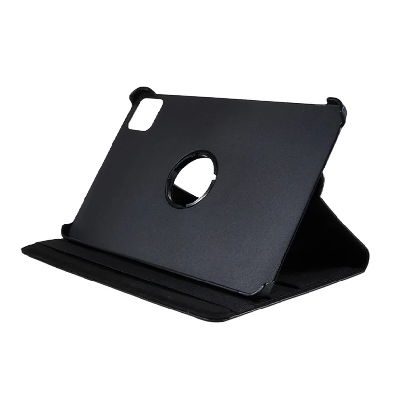 For Xiaomi Pad 6 / 6 Pro Protective Case PU Leather Tablet Case 360-Degree Rotating Stand Cover - Black