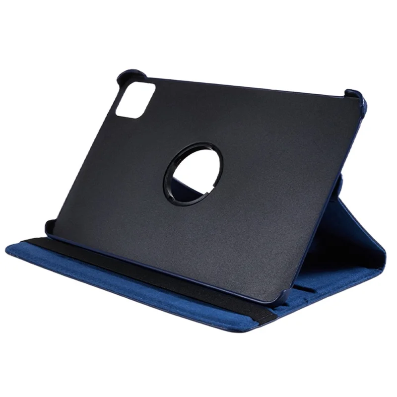 Pour Xiaomi Pad 6 / 6 Pro Étui de protection en cuir PU Étui pour tablette Rotation à 360 degrés Support - Bleu foncé