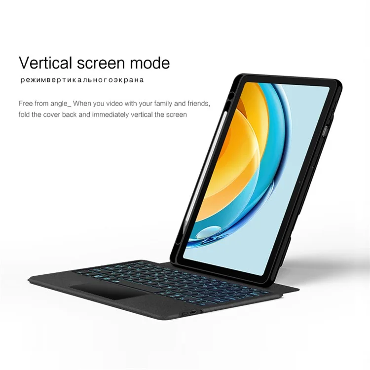 Für Huawei Matepad SE 10.4-zoll-schockdroseltablette + Abnehmbare Drahtlose Tastatur Mit Rückbeleuchtung - Schwarz