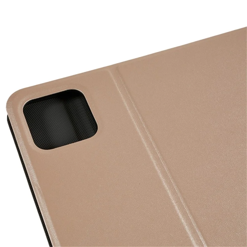 For Xiaomi Pad 6 PU Leather Drop-proof Tablet Case Folding Stand Protective Cover - Gold