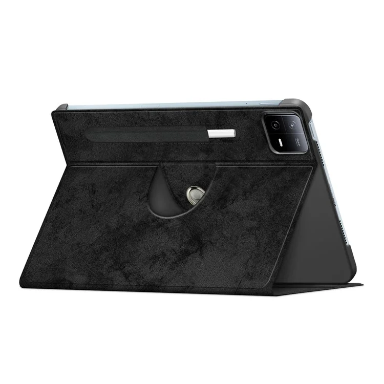 Para Xiaomi Pad 6 Pro Rotary Stand Leather Case Pen Holder Design Tablet Drop-proof Cover - Negro