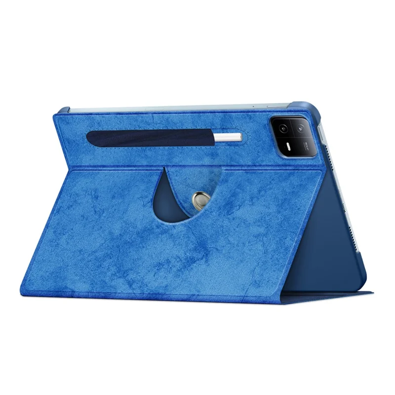 For Xiaomi Pad 6 Pro Rotary Stand Leather Case Pen Holder Design Tablet Drop-proof Cover - Blue