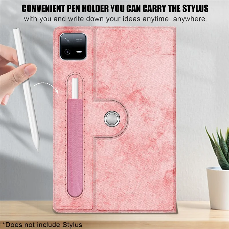 Per Xiaomi Pad 6 Pro Custodia in Pelle Rotante Supporto Porta Penna - Rosa