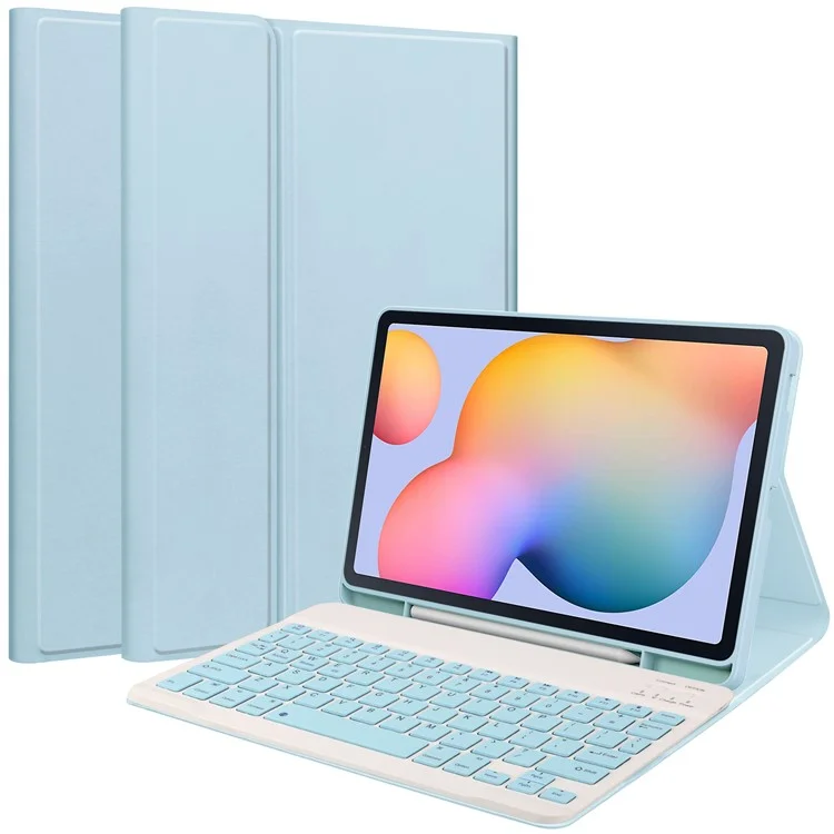 Pour Samsung Galaxy Tab S6 Lite (2024) / S6 Lite (2022) / S6 Lite (2020) Étui en cuir avec clavier amovible et support - Bleu ciel