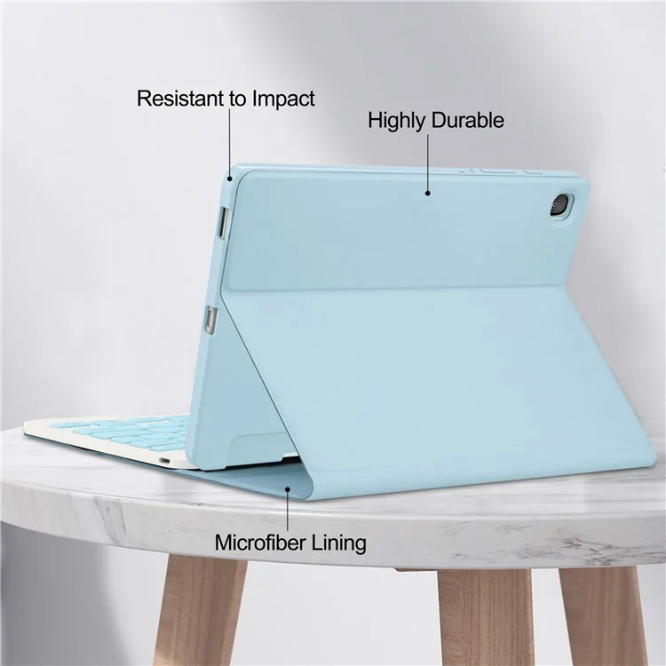 Pour Samsung Galaxy Tab S6 Lite (2024) / S6 Lite (2022) / S6 Lite (2020) Étui en cuir avec clavier amovible et support - Bleu ciel