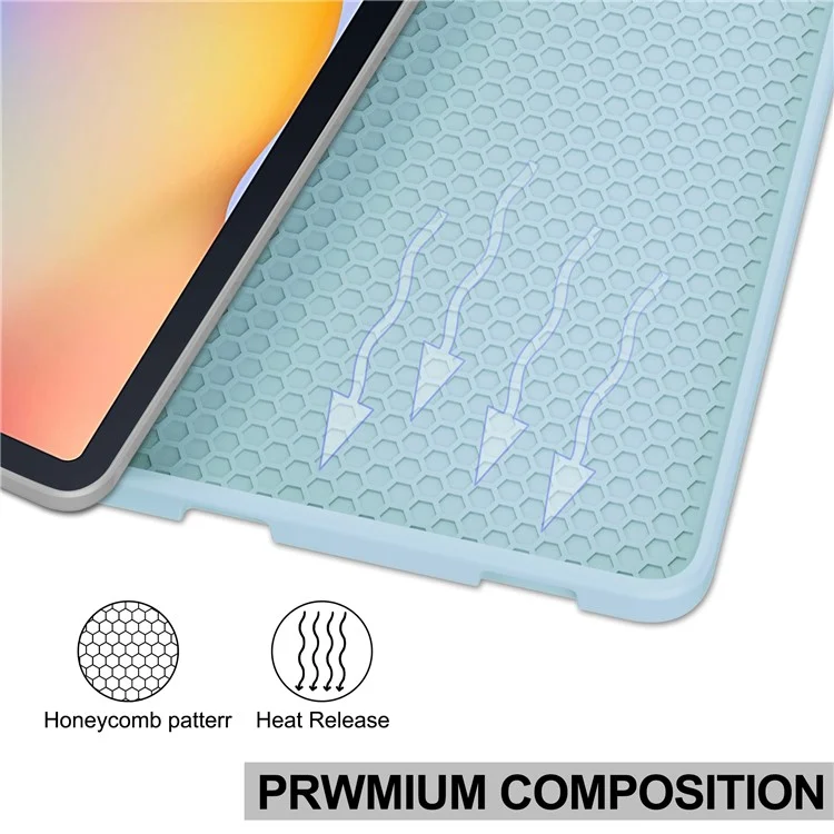 Pour Samsung Galaxy Tab S6 Lite (2024) / S6 Lite (2022) / S6 Lite (2020) Étui en cuir avec clavier amovible et support - Bleu ciel