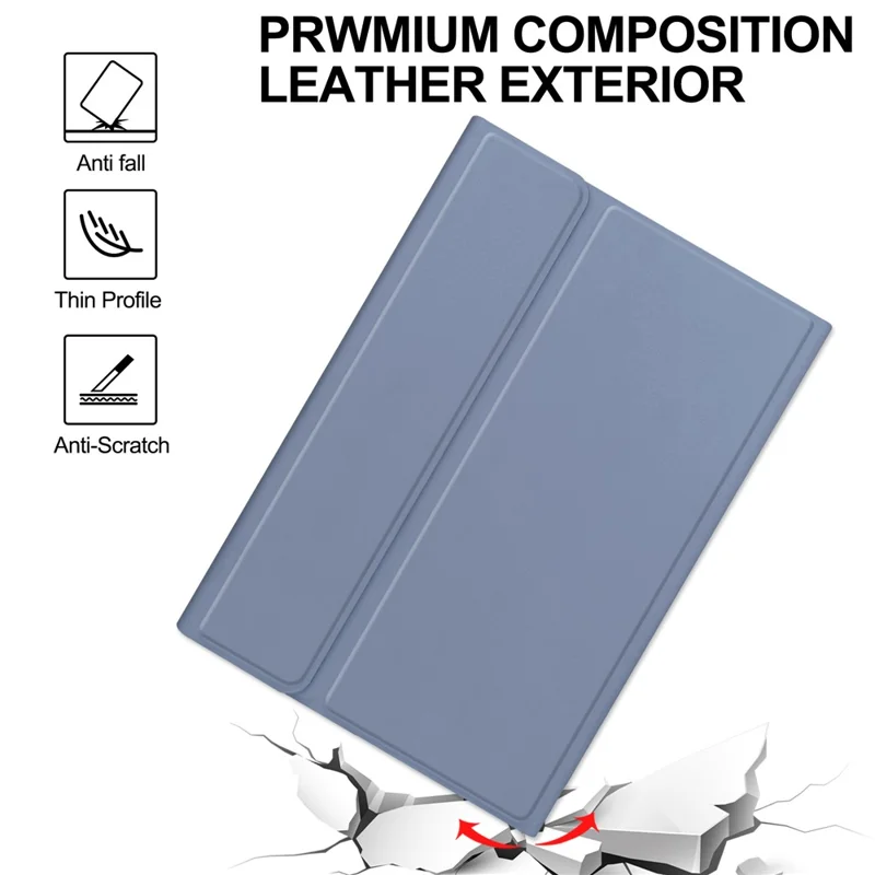 For Samsung Galaxy Tab S6 Lite (2024) / S6 Lite (2022) / S6 Lite (2020) Leather Case with Detachable Keyboard Stand Cover - Purple