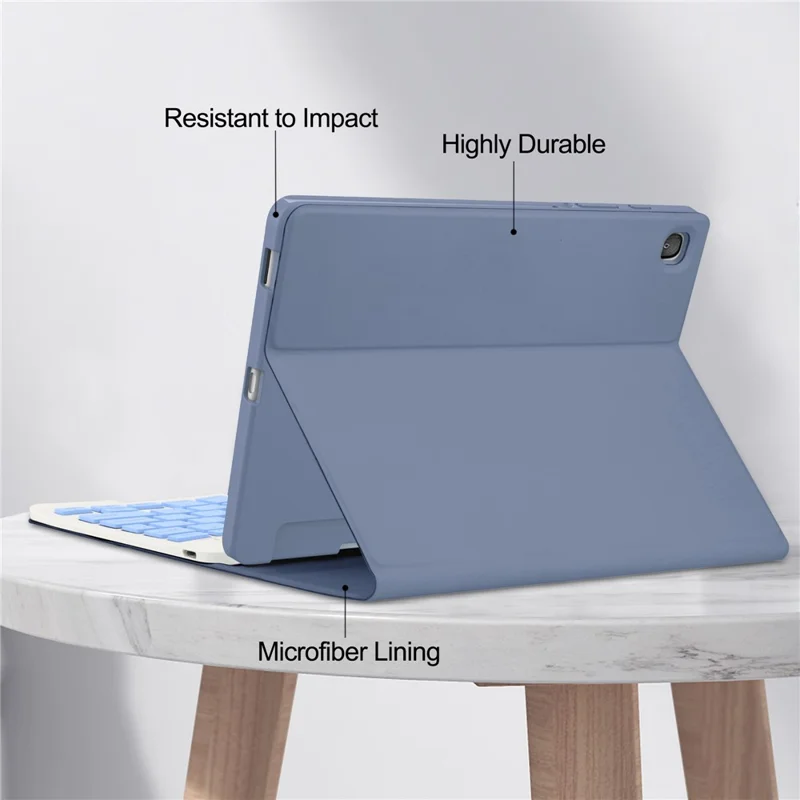 For Samsung Galaxy Tab S6 Lite (2024) / S6 Lite (2022) / S6 Lite (2020) Leather Case with Detachable Keyboard Stand Cover - Purple