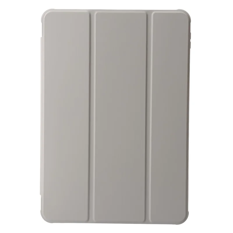 For Xiaomi Pad 6 / Pad 6 Pro Tri-fold Stand Tablet Case PU Leather Transparent Acrylic TPU Smart Cover - Beige