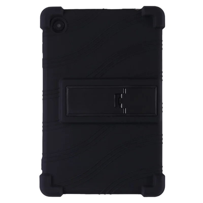 For TCL Tab 8 4G Anti-drop Silicone Tablet Case Adjustable Kickstand Protective Cover - Black