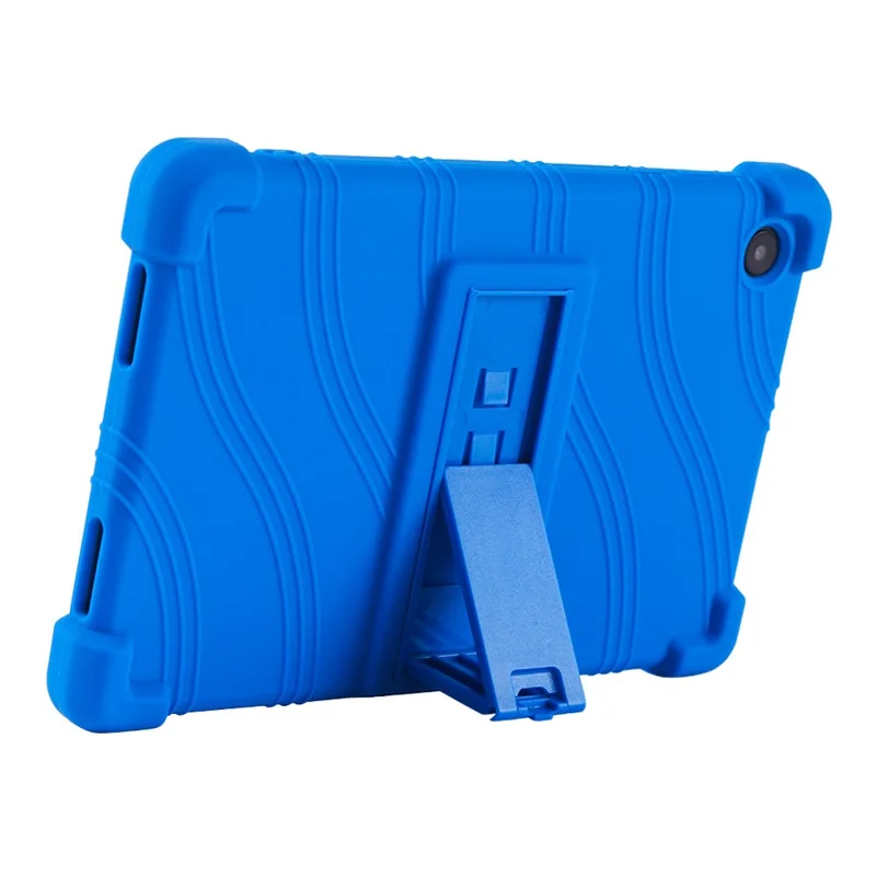 For TCL Tab 8 4G Anti-drop Silicone Tablet Case Adjustable Kickstand Protective Cover - Black
