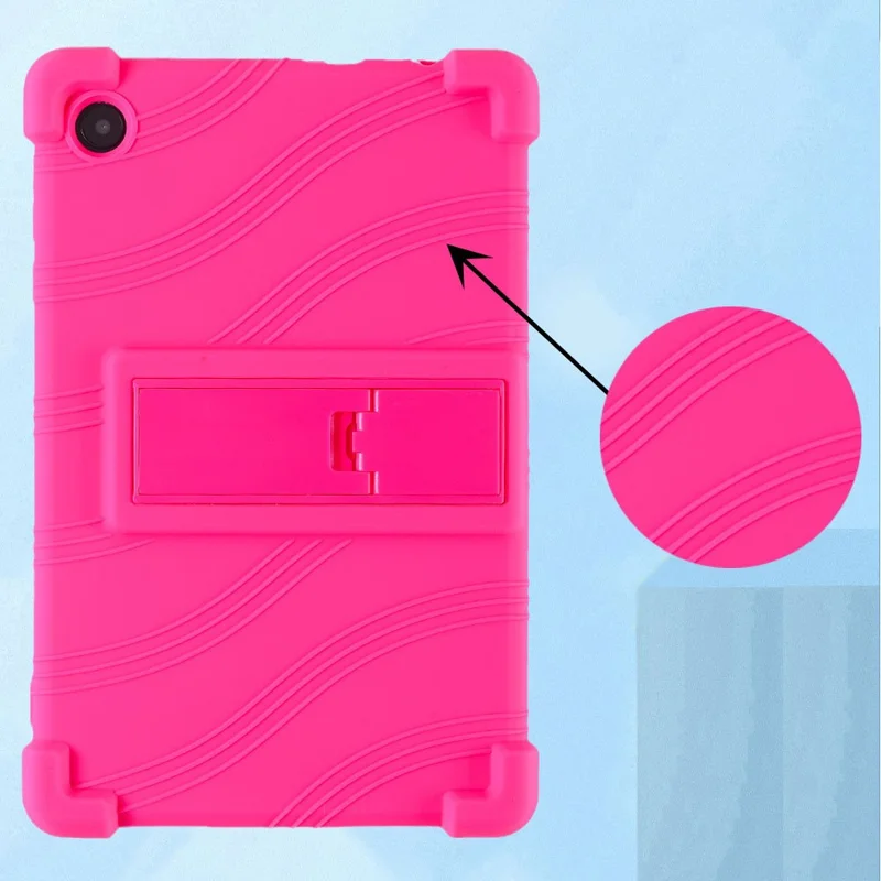 For TCL Tab 8 4G Anti-drop Silicone Tablet Case Adjustable Kickstand Protective Cover - Black