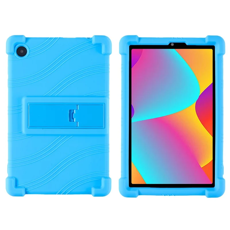 For TCL Tab 8 4G Anti-drop Silicone Tablet Case Adjustable Kickstand Protective Cover - Sky Blue