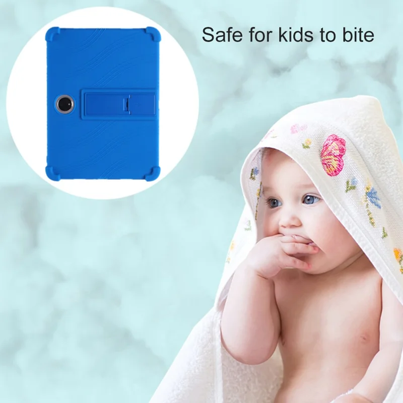 Shockproof Silicone Case for Oppo Pad 2 PC Kickstand Protective Tablet Cover - Sky Blue