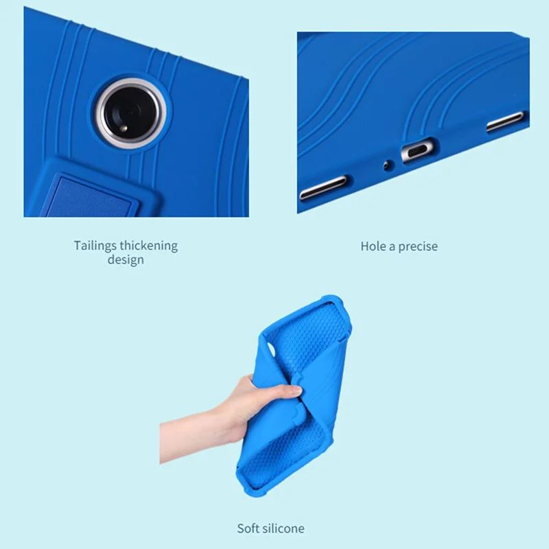 Shockproof Silicone Case for Oppo Pad 2 PC Kickstand Protective Tablet Cover - Sky Blue