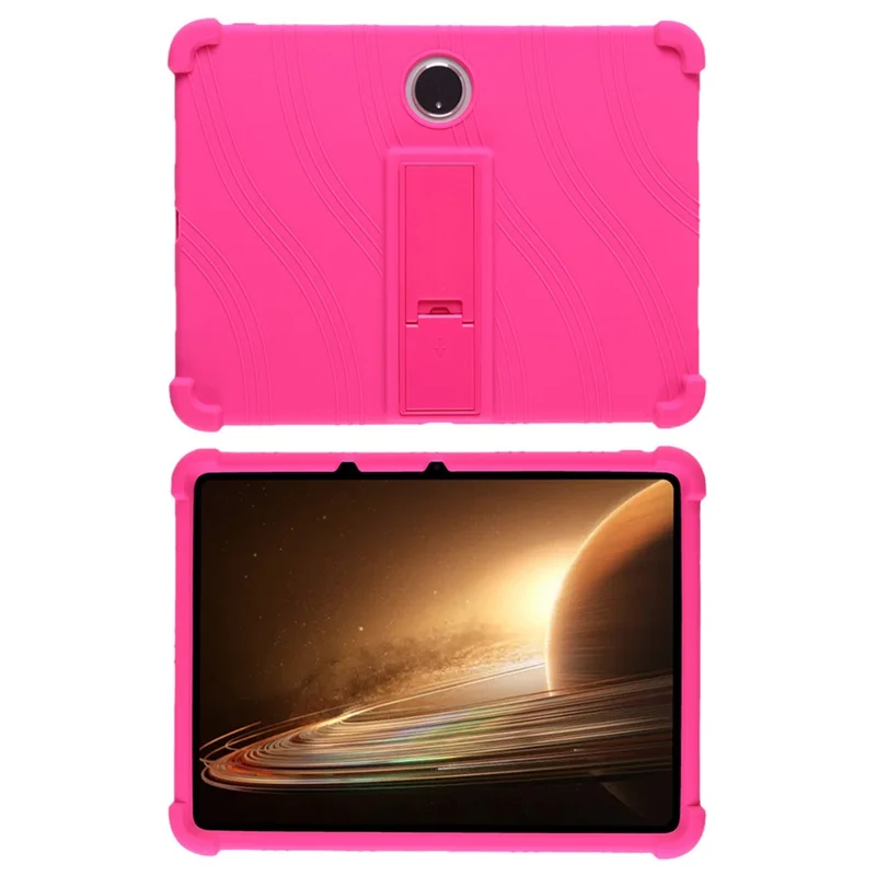 Shockproof Silicone Case for Oppo Pad 2 PC Kickstand Protective Tablet Cover - Rose