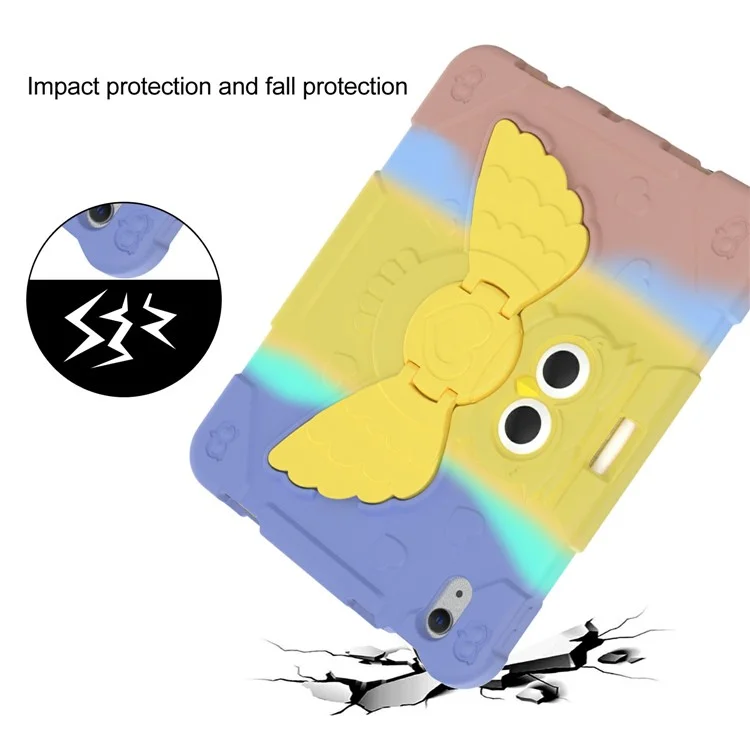 Para iPad 10.9 (2022) Gradient Silicone Tablet Case Rotating PC Kickstand Anti-Slip Cover - Gradient Yellow