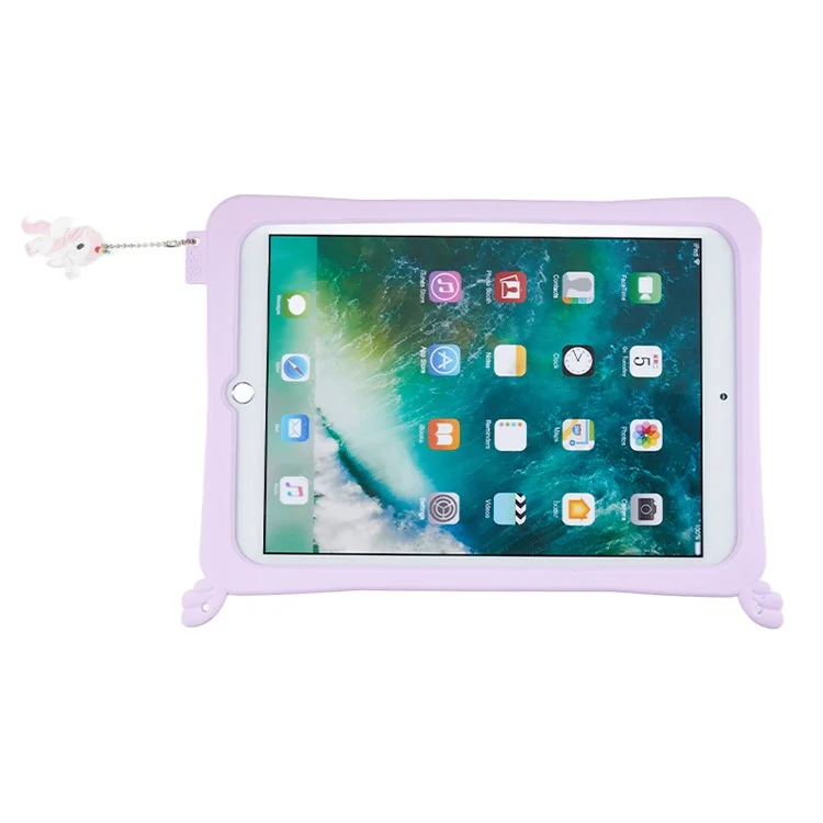 For iPad 10.2 (2021) / (2019) / (2020) / iPad Pro 10.5-inch (2017) / iPad Air 10.5 inch (2019) Silicone+PC Tablet Cover Cute Decor Kickstand Case with Strap