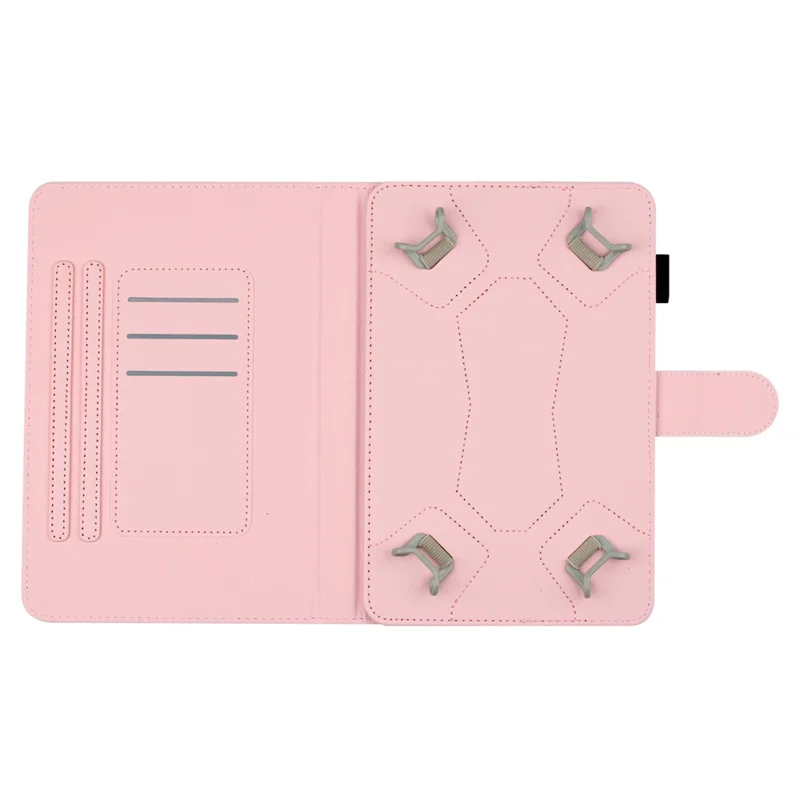 8-inch Auto Wake / Sleep Card Holder PU Leather Stand Case Dots Pattern Tablet Protective Cover - Red / White Dots