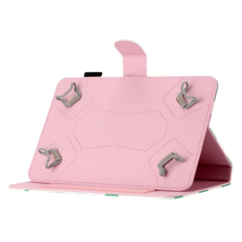 10-inch Dots Pattern Anti-scratch PU Leather Card Holder Stand Case Auto Wake / Sleep Tablet Cover - White / Green Dots