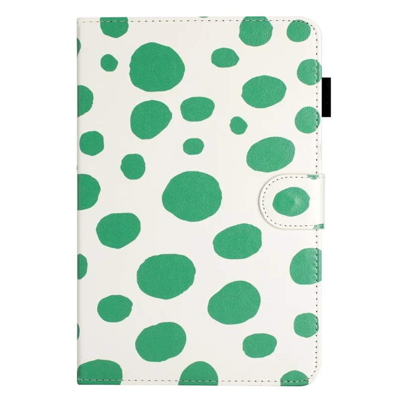 10-inch Dots Pattern Anti-scratch PU Leather Card Holder Stand Case Auto Wake / Sleep Tablet Cover - White / Green Dots