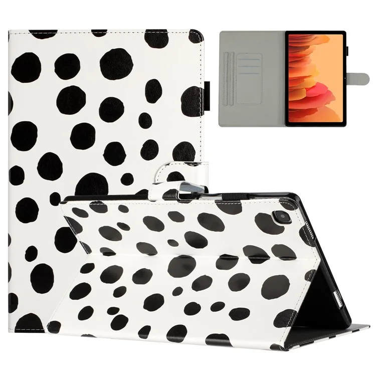 Per Samsung Galaxy Tab A7 Lite 8.7 pollici T200 / T225 Custodia in pelle PU con supporto Dots Pattern Card Holder Custodia per tablet - Bianco / Punti neri