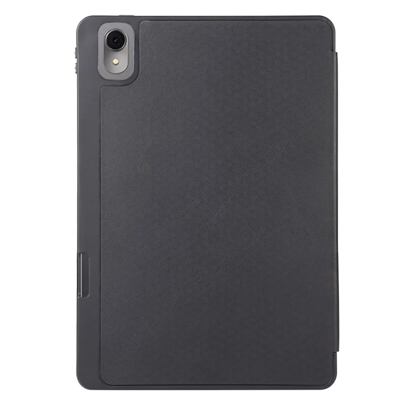 For Huawei MatePad 11 (2023) Solid Color PU Leather Cover Tri-Fold Stand Tablet Case with Pencil Slot - Black