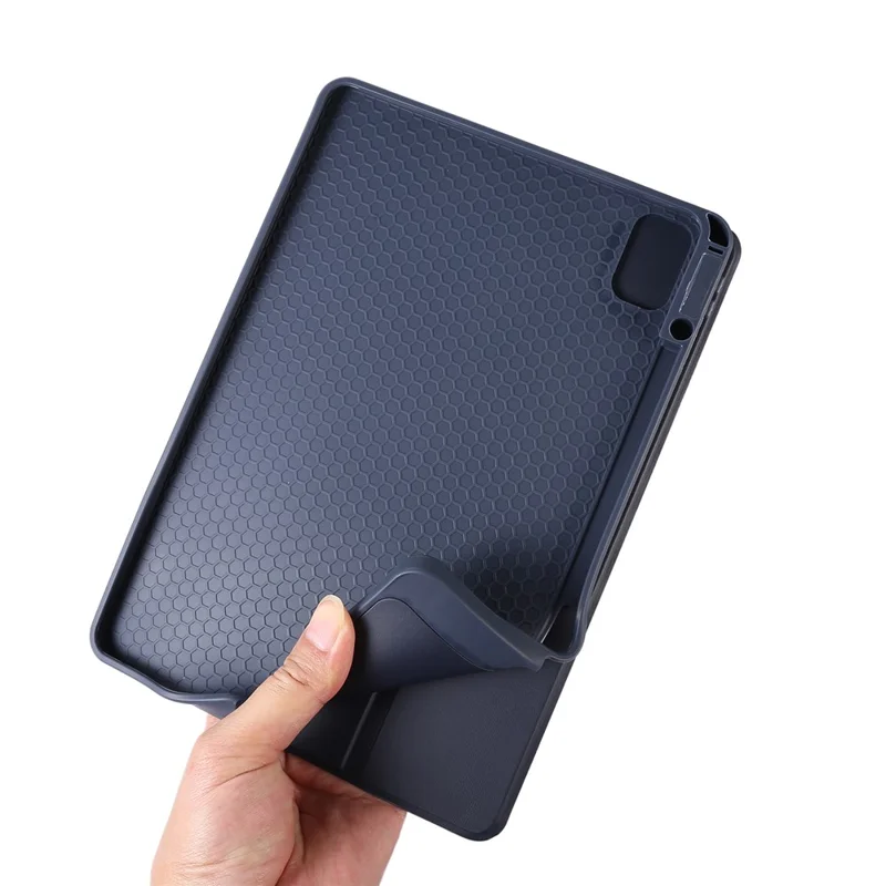 For Huawei MatePad 11 (2023) Solid Color PU Leather Cover Tri-Fold Stand Tablet Case with Pencil Slot - Black