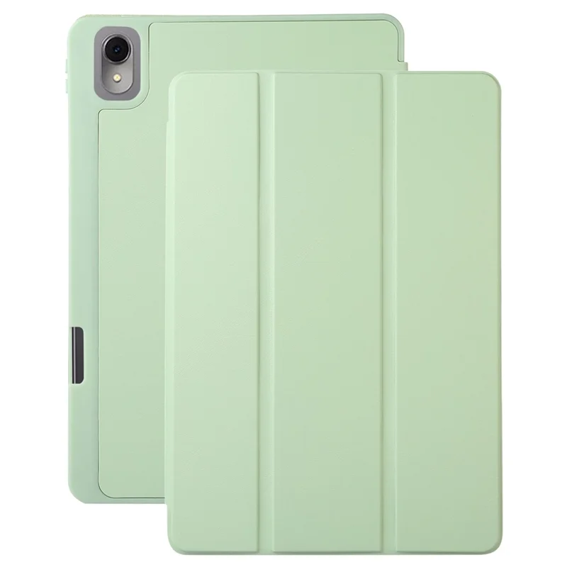 For Huawei MatePad 11 (2023) Solid Color PU Leather Cover Tri-Fold Stand Tablet Case with Pencil Slot - Green