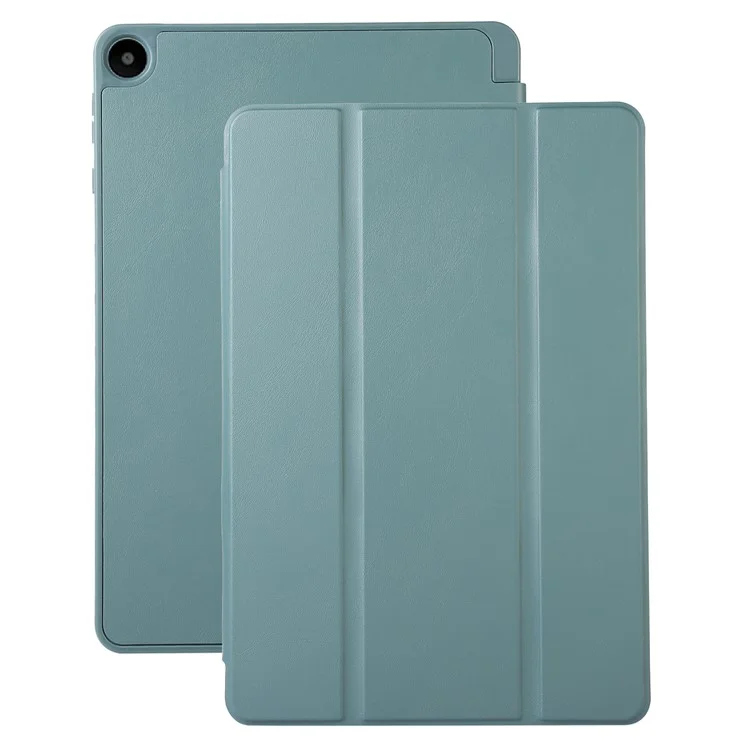 Para a Huawei MatePad SE 10.4 polegadas Capa de Tablet de Couro PU de Cor Sólida Tri-Fold Stand Anti-queda com Slot para Lápis - Verde Escuro