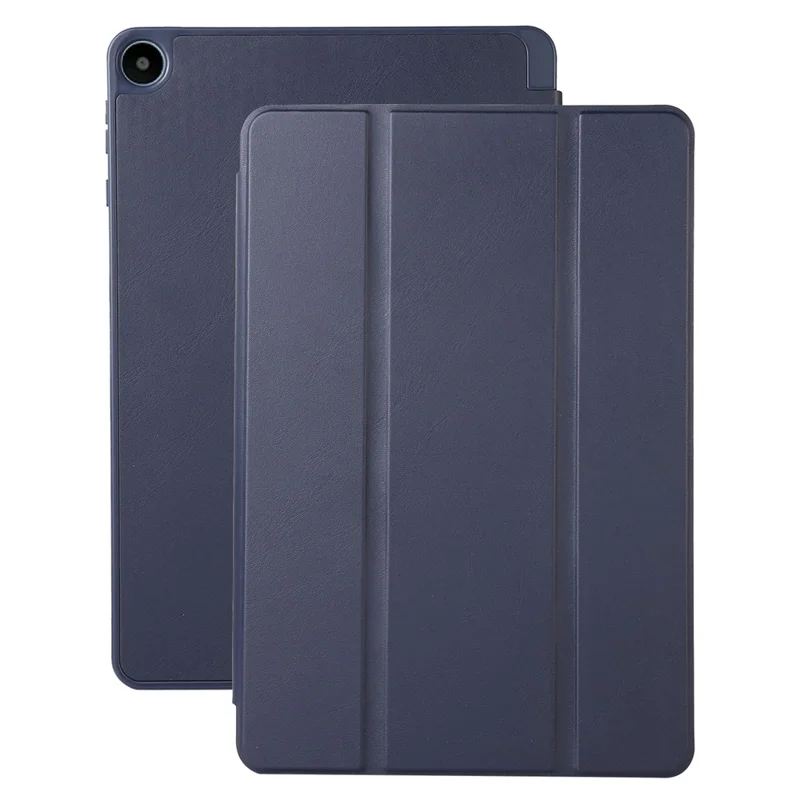 Para Huawei MatePad SE 10.4 polegadas Capa de Tablet de Couro PU de Cor Sólida Tri-Fold Stand Anti-queda com Slot para Lápis - Azul