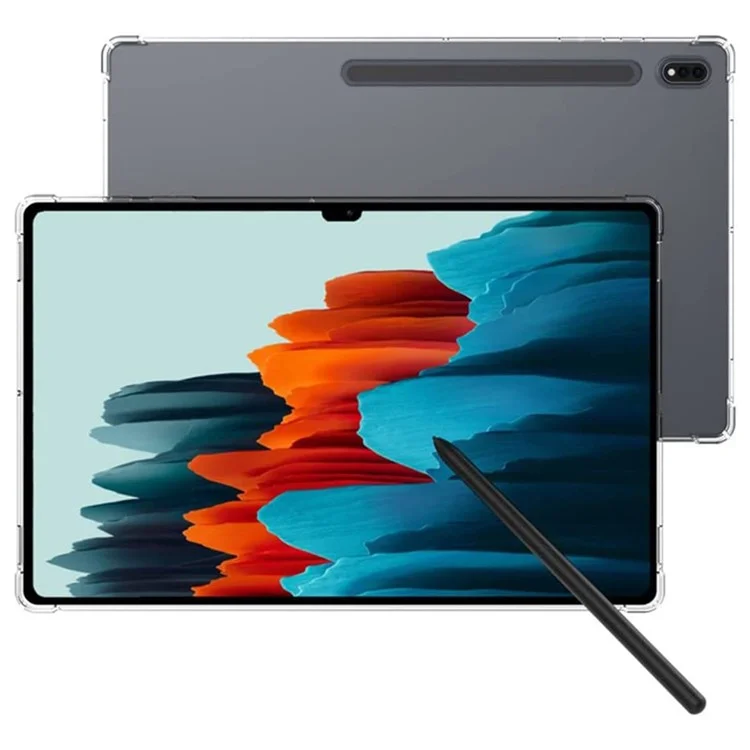 Für Samsung Galaxy Tab S8 Ultra Flexible TPU-Tablettenhülle Verstärkte Ecken Transparenter Schutzdeckel