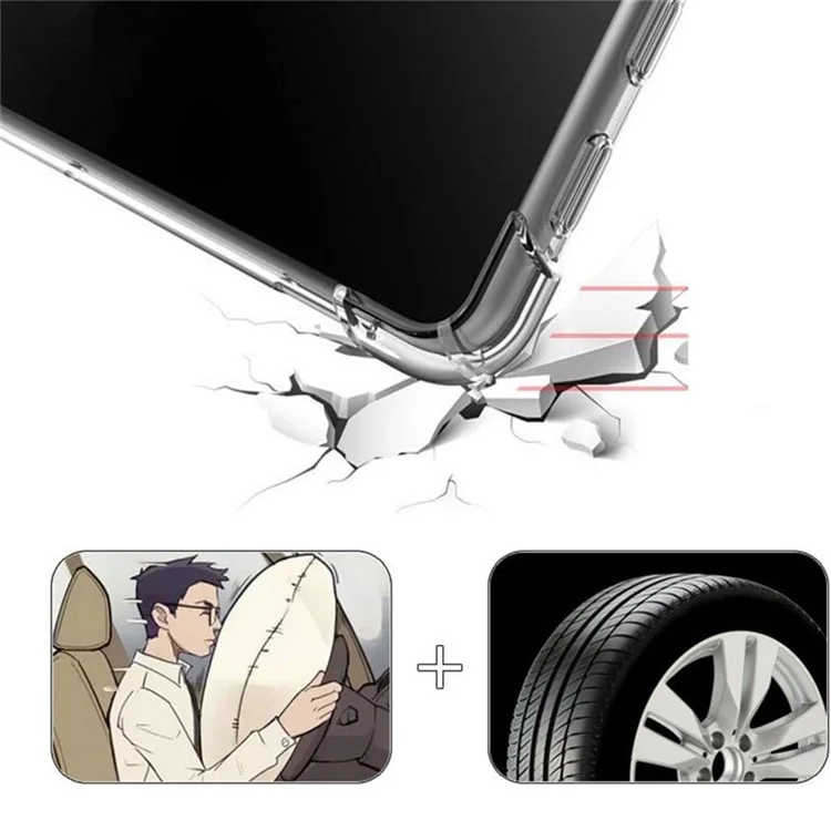 Für Samsung Galaxy Tab S8 Ultra Flexible TPU-Tablettenhülle Verstärkte Ecken Transparenter Schutzdeckel