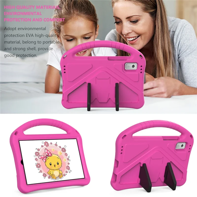 Etui z uchwytem i podstawką do tabletu Lenovo Tab M9, ochronna obudowa z tworzywa EVA, odporna na wstrząsy - Różowy