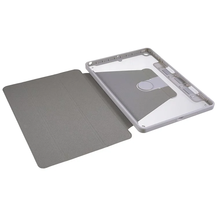 For iPad 10.2 (2019) / (2020) / (2021) PU Leather Pattern Tablet Case Stand Rotating Cover with Detachable Pencil Holder - Chain Love