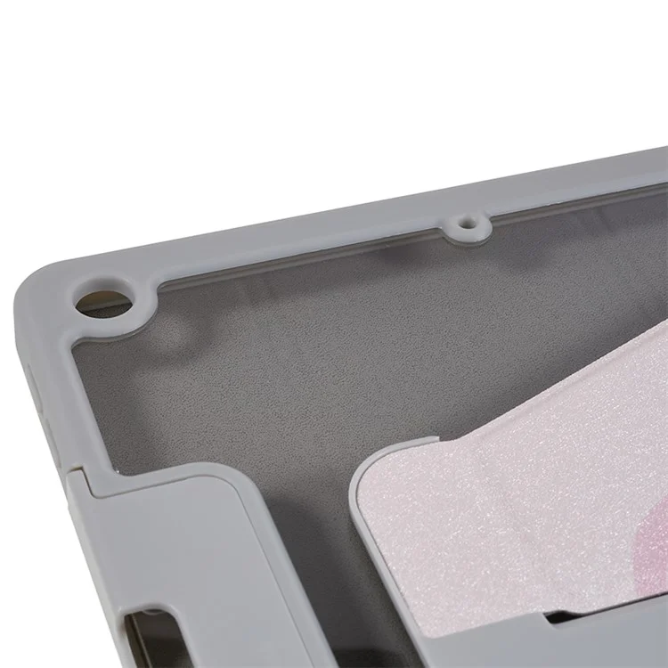 For iPad 10.2 (2019) / (2020) / (2021) PU Leather Pattern Tablet Case Stand Rotating Cover with Detachable Pencil Holder - Chain Love