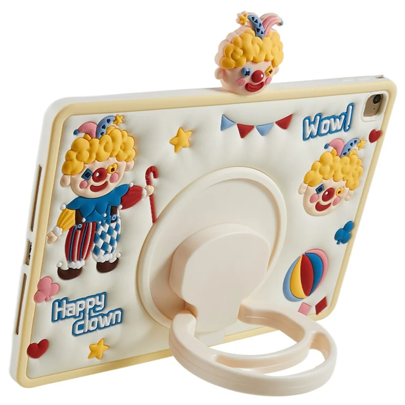 Tablet Case for iPad Air (2013) / Air 2 / iPad 9.7-inch (2017) / (2018) Rotary Kickstand Happy Clown PC+Silicone Cover