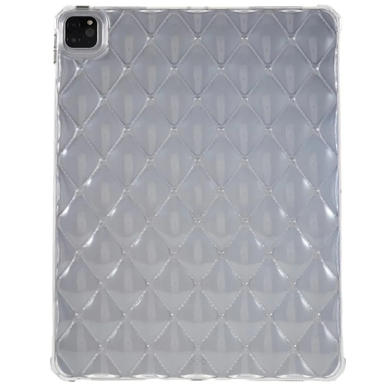 Funda de Tablet TPU para iPad Pro 12.9 (2022) / (2021) / (2020) Textura de Diamante Airbag Cubierta Antiarrancada Transparente
