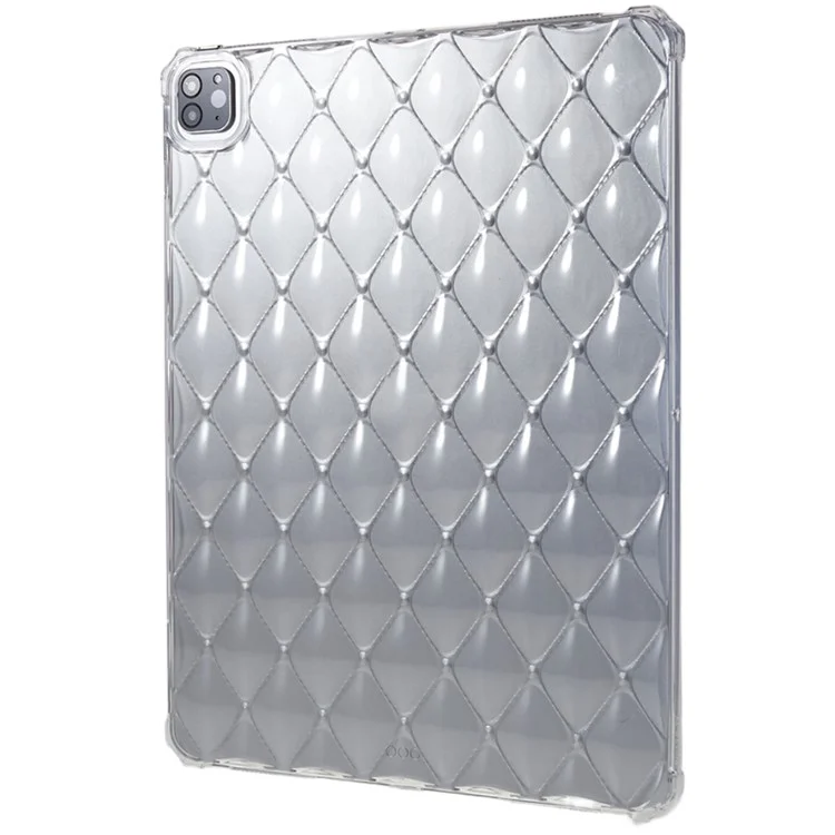Funda de Tablet TPU para iPad Pro 12.9 (2022) / (2021) / (2020) Textura de Diamante Airbag Cubierta Antiarrancada Transparente