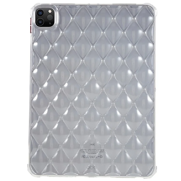 For iPad Pro 11 (2020) / (2021) / (2022) TPU Tablet Case Airbag Diamond Texture Transparent TPU Tablet Cover