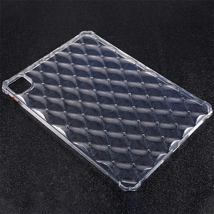 For iPad Pro 11 (2020) / (2021) / (2022) TPU Tablet Case Airbag Diamond Texture Transparent TPU Tablet Cover