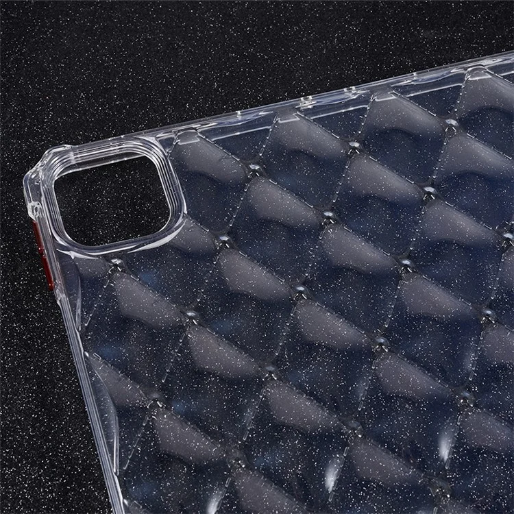 For iPad Pro 11 (2020) / (2021) / (2022) TPU Tablet Case Airbag Diamond Texture Transparent TPU Tablet Cover