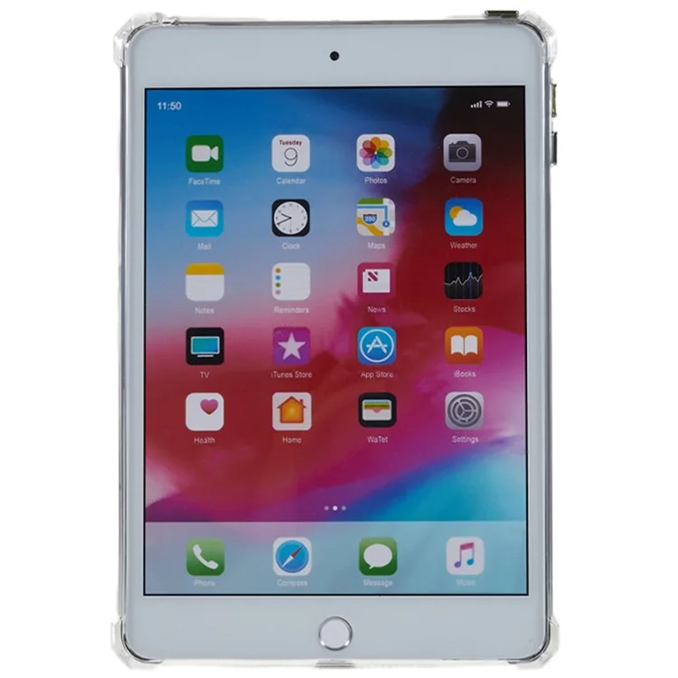 Para iPad mini 4 / mini (2019) 7.9 pulgadas Funda Antideslizante para Tableta Airbag Textura de Diamante Cubierta Transparente de TPU