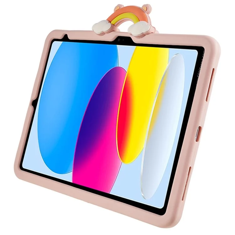 360-Degree Rotation Kickstand Case for iPad (2025) / 10.9 (2022) PC+Silicone Cartoon Bear Tablet Cover