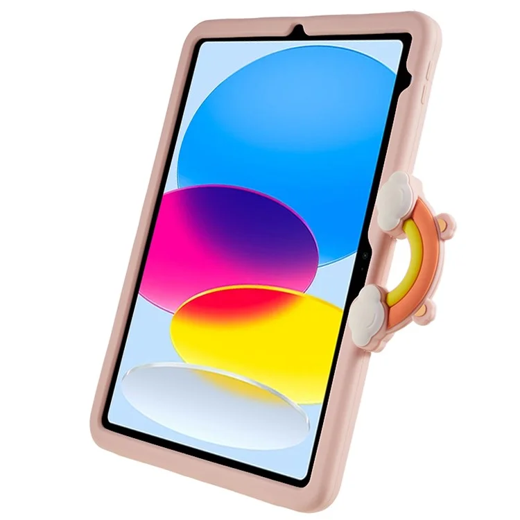 360-Degree Rotation Kickstand Case for iPad (2025) / 10.9 (2022) PC+Silicone Cartoon Bear Tablet Cover