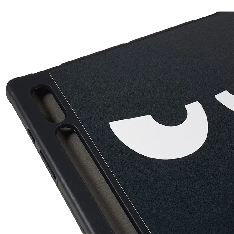 Pour Samsung Galaxy Tab S8 Ultra Trifold Stand Tablet Case PU Leather Pattern Printing Cover - Ne me touche pas