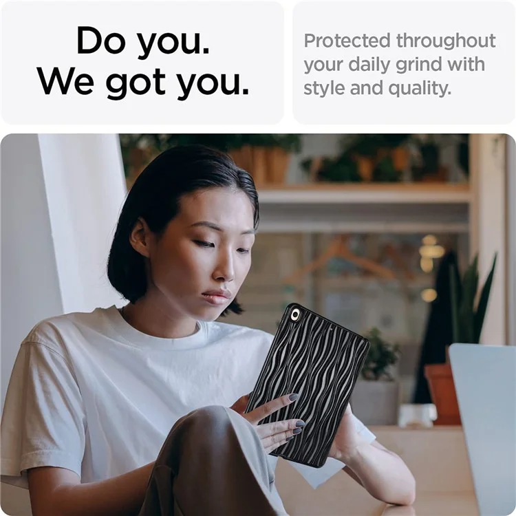 Wave Texture Tablet Case für iPad Air 10.5 Zoll (2019), Weiche TPU Anti-Kratzer Tablet-Abdeckung - Schwarz