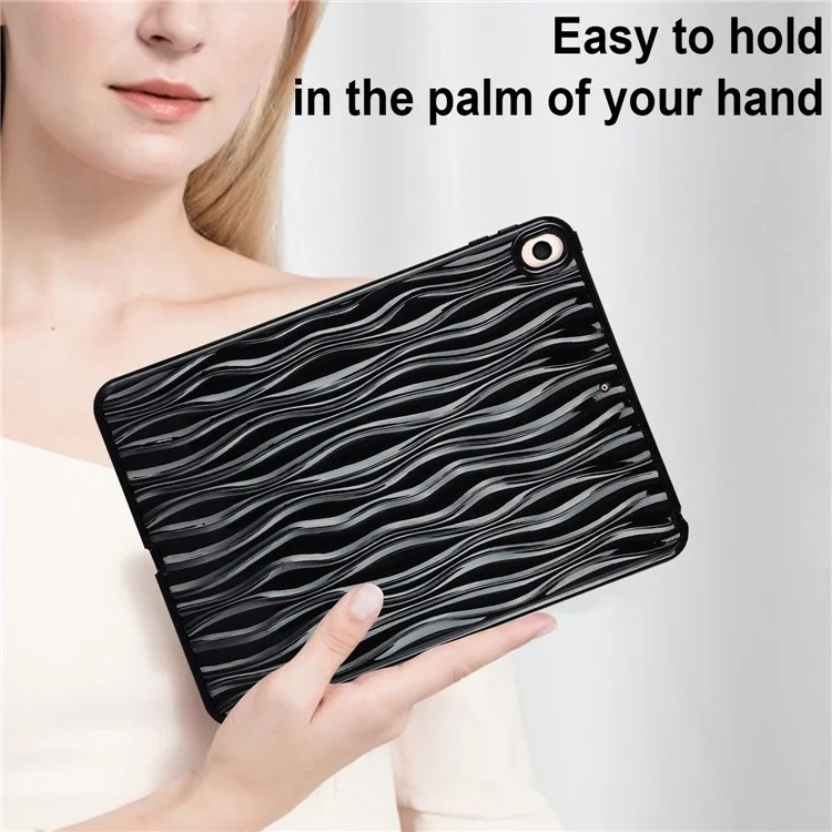 Wave Texture Tablet Case für iPad Air 10.5 Zoll (2019), Weiche TPU Anti-Kratzer Tablet-Abdeckung - Schwarz