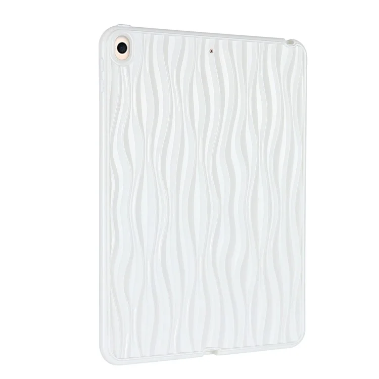 Étui pour tablette à texture de vague pour iPad Air 10,5 pouces (2019), housse de tablette en TPU souple anti-rayures - Blanc
